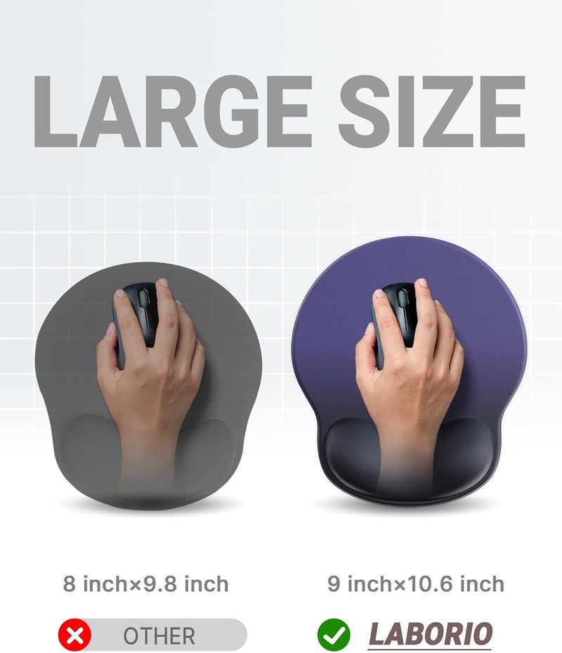 Laborio Ergonomic Mouse Pad Wrist Support, Comfortable Mouse Pad Wrist Rest, Relieve Wrist Pain Gel Mouse pad, Non-Slip Rubber Base Mousepad for Laptop, Computer(Gradient Klein Blue) - Image 4